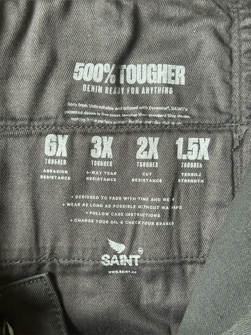 Sa1nt Black Twill Shorts 6247-Smp Heavy Duty Dyneema Moto Work Shorts 34